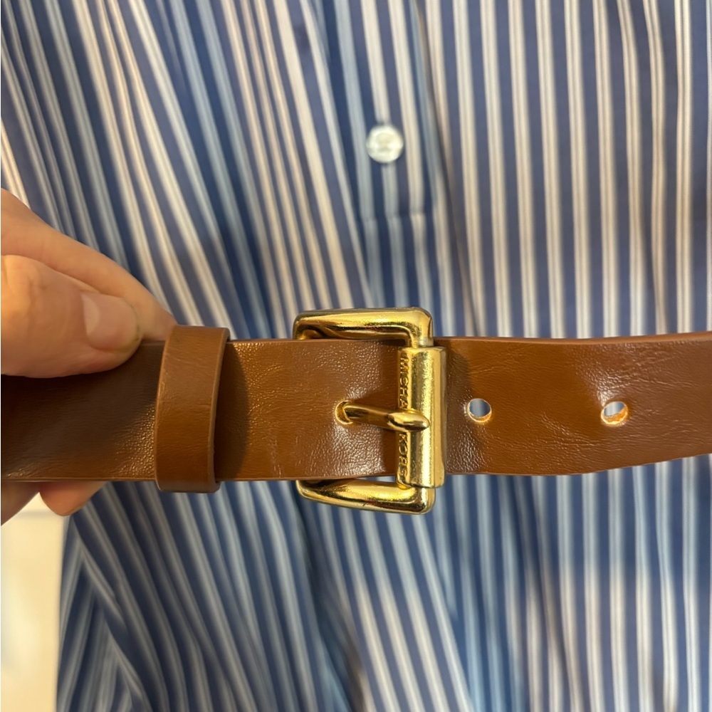 Michael Kors striped cotton poplin mini dress with tie sleeves - Picture 5 of 5